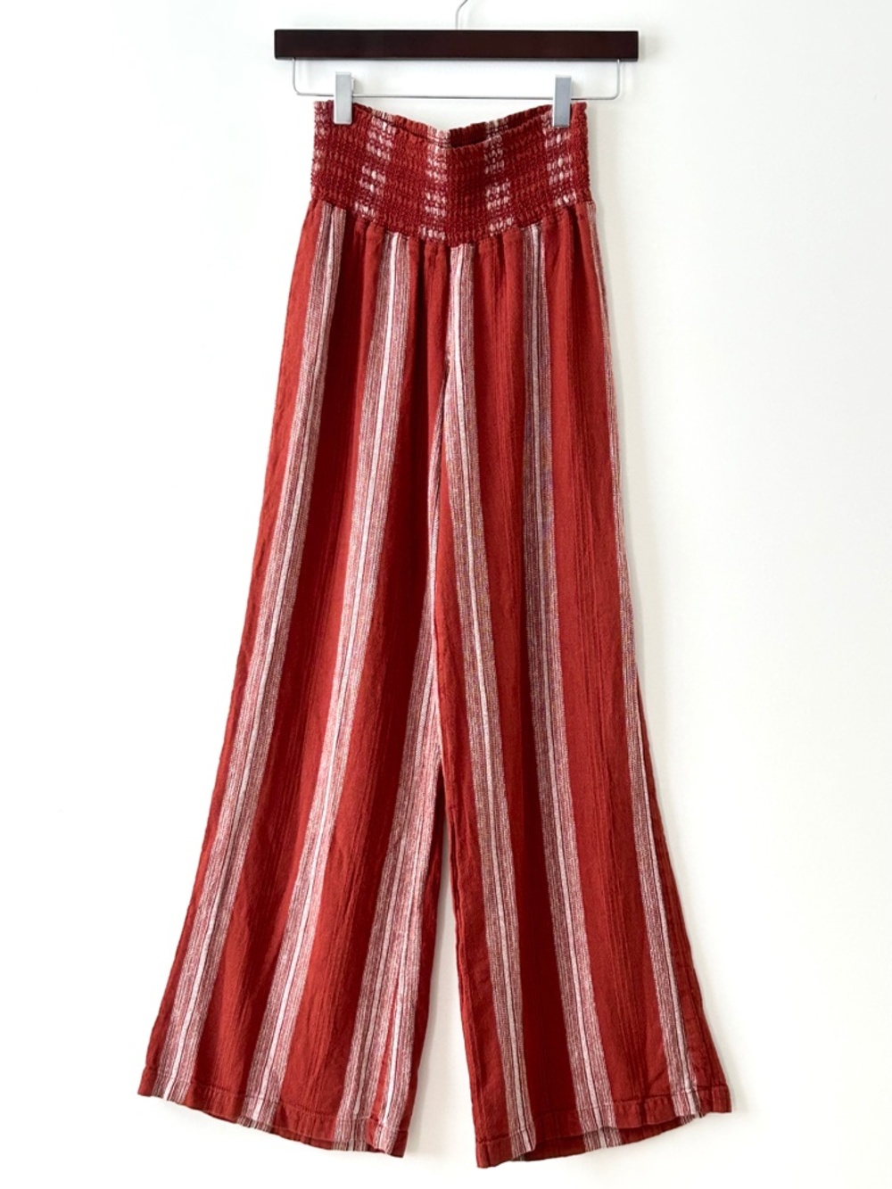 Rewash Striped Linen Blend Wide Leg Pants